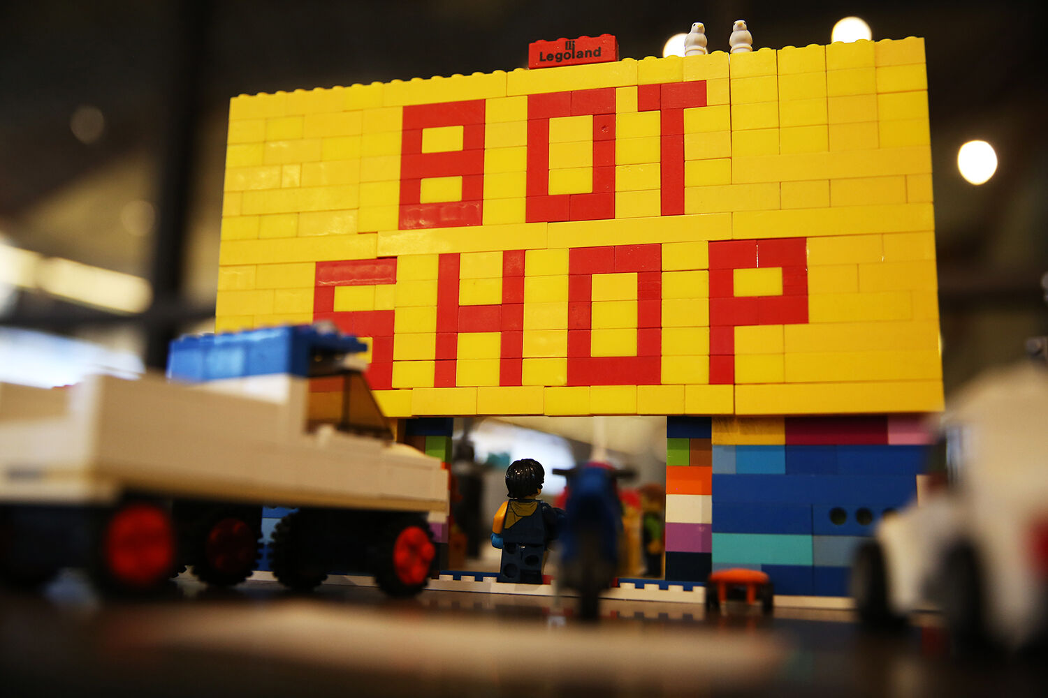 Lego displays included everything from mechanic shops